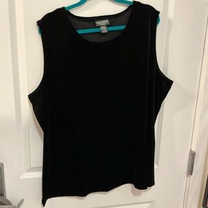 3X stretch velvet black tank top